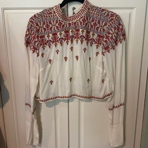 URBAN open back embroidered crop top